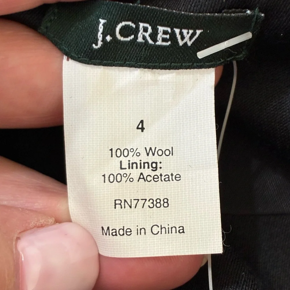 J Crew New Size 4 Black Wool Halter Plunge‎ Neck Fit Flare Cocktail Dress